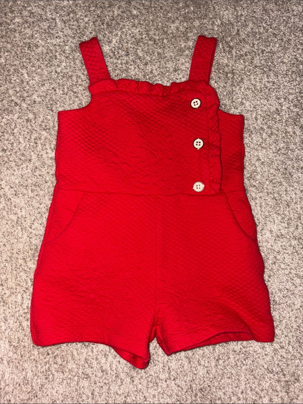Janie and Jack Quilted Red Girls' Romper Shorts